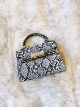 Load image into Gallery viewer, "BLVD" Grey Snake Skin Handbag