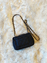 Load image into Gallery viewer, "Avenue" Black Quilted Leather Crossbody Purse