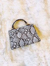 Load image into Gallery viewer, "BLVD" Grey Snake Skin Handbag