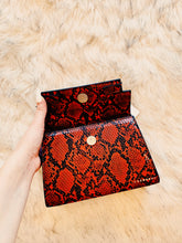 Load image into Gallery viewer, "Sunrise" Dark-Red Snake Skin Print Handbag