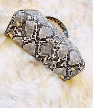 Load image into Gallery viewer, "BLVD" Grey Snake Skin Handbag