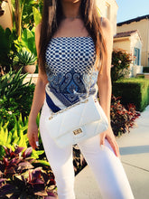 Load image into Gallery viewer, "Coastal" White Quilted Diamond Style Shoulder Bag