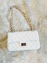 Load image into Gallery viewer, "Vista" White Original Collection Quilted Shoulder Bag