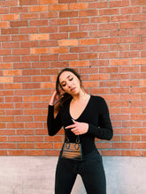 Load image into Gallery viewer, "LA babe" Mini Black faux Crocodile Crossbody