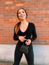Load image into Gallery viewer, "LA babe" Mini Black faux Crocodile Crossbody