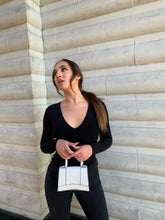 Load image into Gallery viewer, "Jet Setter" Small Top Handle White Crocodile Handbag