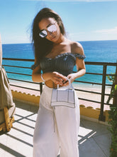 Load image into Gallery viewer, "Jet Setter" Small Top Handle White Crocodile Handbag