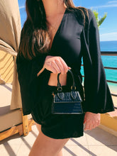 Load image into Gallery viewer, "LA babe" Mini Black faux Crocodile Crossbody