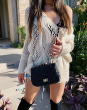 Load image into Gallery viewer, "Avenue" Black Quilted Leather Crossbody Purse