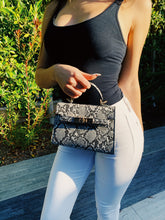 Load image into Gallery viewer, "BLVD" Grey Snake Skin Handbag