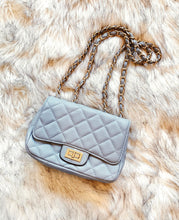 Load image into Gallery viewer, "Del Ray" Grey Quilted Crossbody Purse