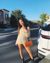 Load image into Gallery viewer, "OC" Brown/Burnt-Orange Quilted Diamond Style Shoulder Bag