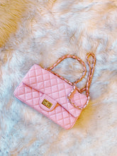 Load image into Gallery viewer, &quot;On Wednesday&#39;s&quot; Pink Original Collection Quilted Shoulder Bag
