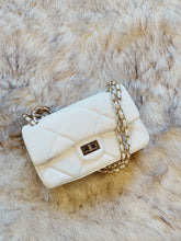 Load image into Gallery viewer, &quot;Coastal&quot; White Quilted Diamond Style Shoulder Bag
