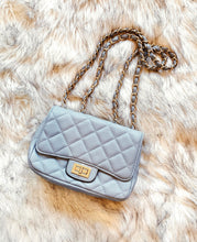 Load image into Gallery viewer, &quot;Del Ray&quot; Grey Quilted Crossbody Purse

