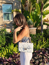 Load image into Gallery viewer, &quot;Coastal&quot; White Quilted Diamond Style Shoulder Bag
